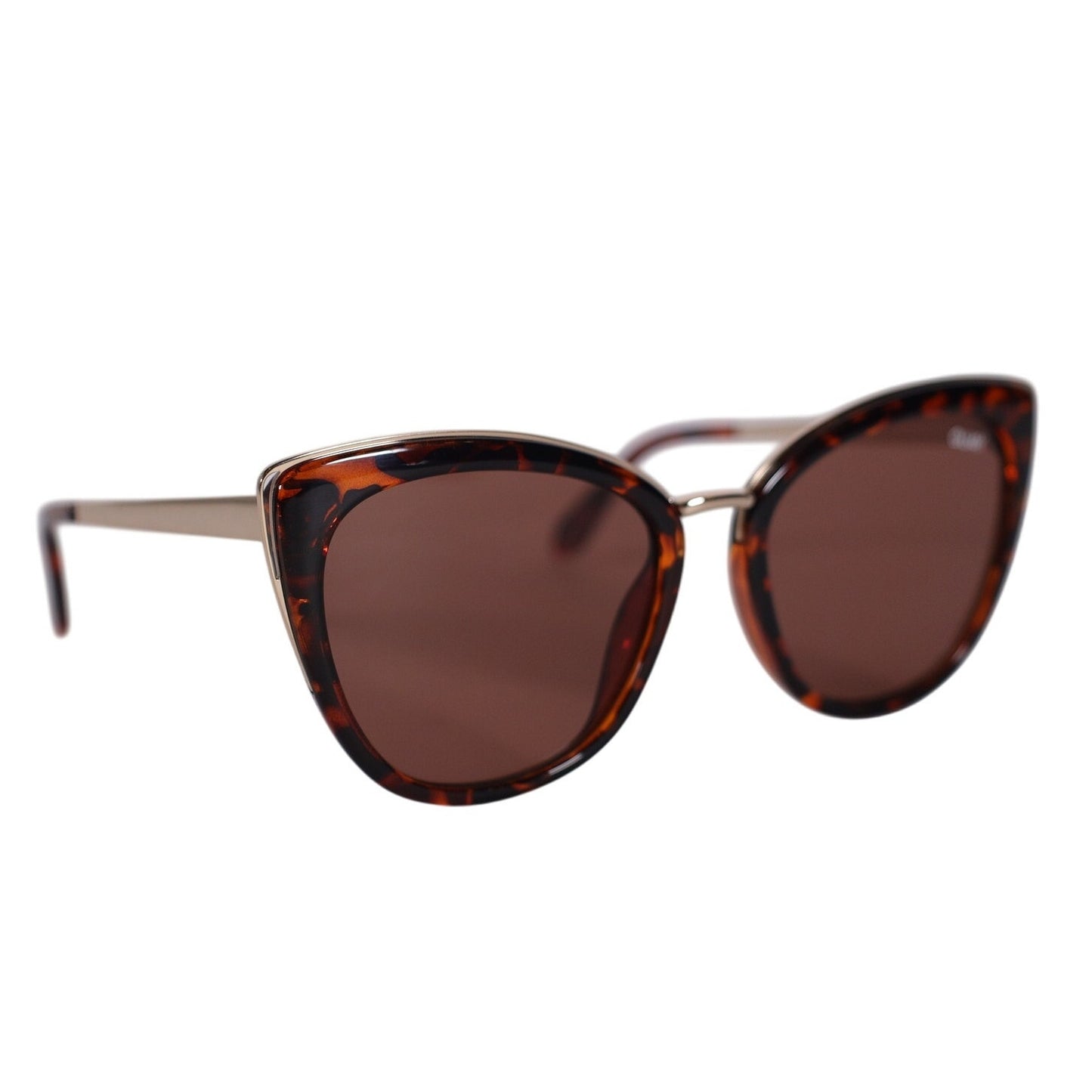 Quay Australia HONEY Oversized Cat Eye Sunglasses - Tortoise Gold / Brown