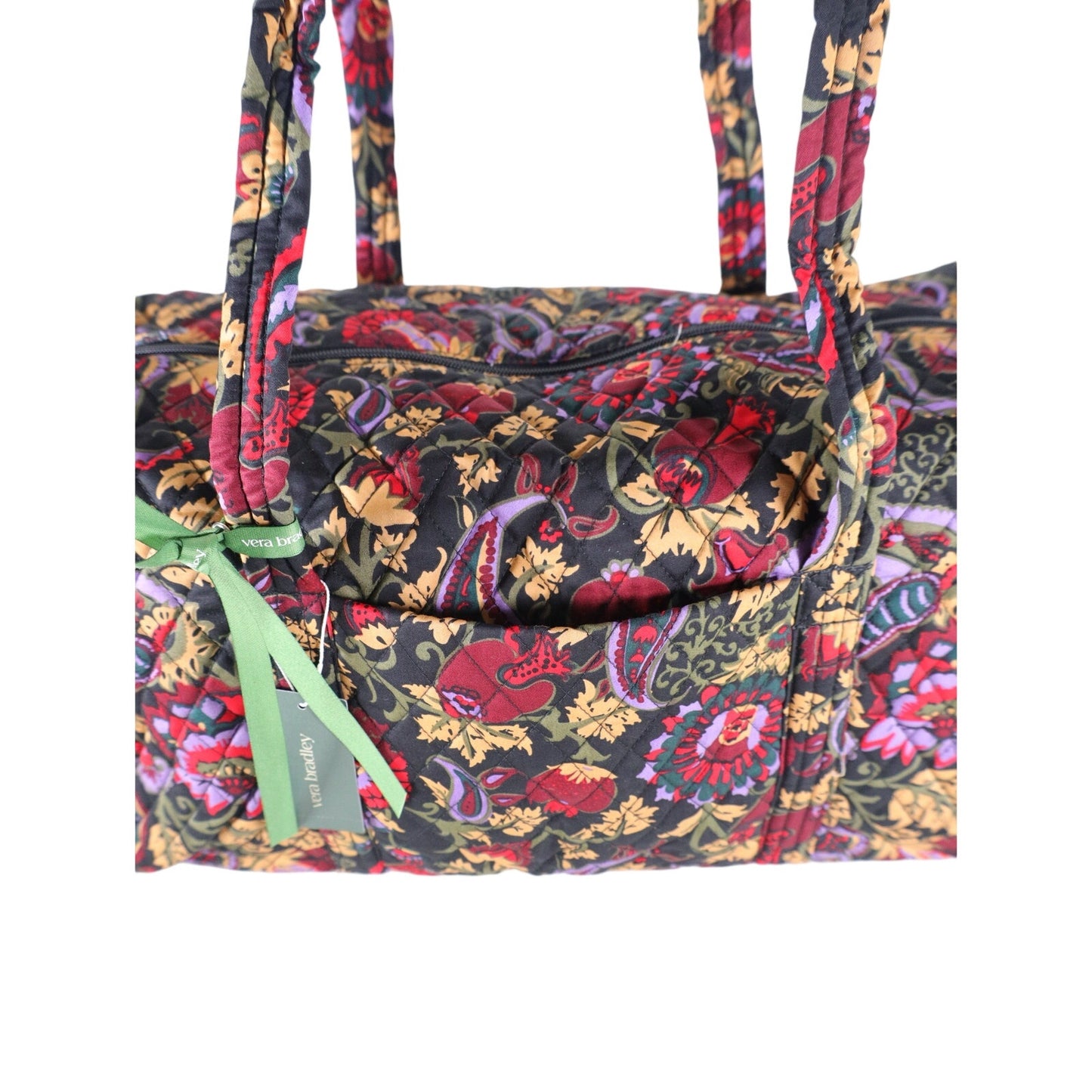 Vera Bradley Quilted Cotton Original Duffel Bag - Midnight Garden Paisley
