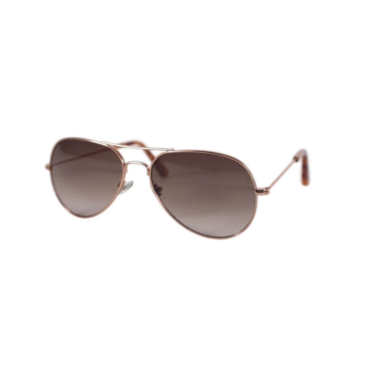 Fossil Classic Metal Aviator Sunglasses - Rose Gold / Gradient Brown
