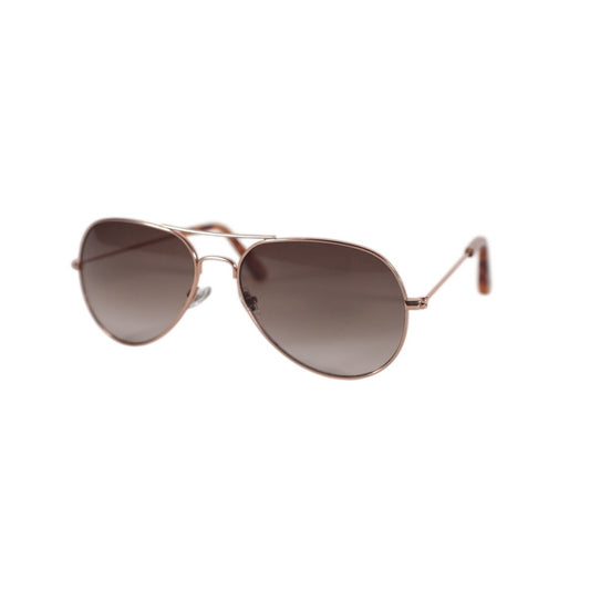 Fossil Classic Metal Aviator Sunglasses - Rose Gold / Gradient Brown