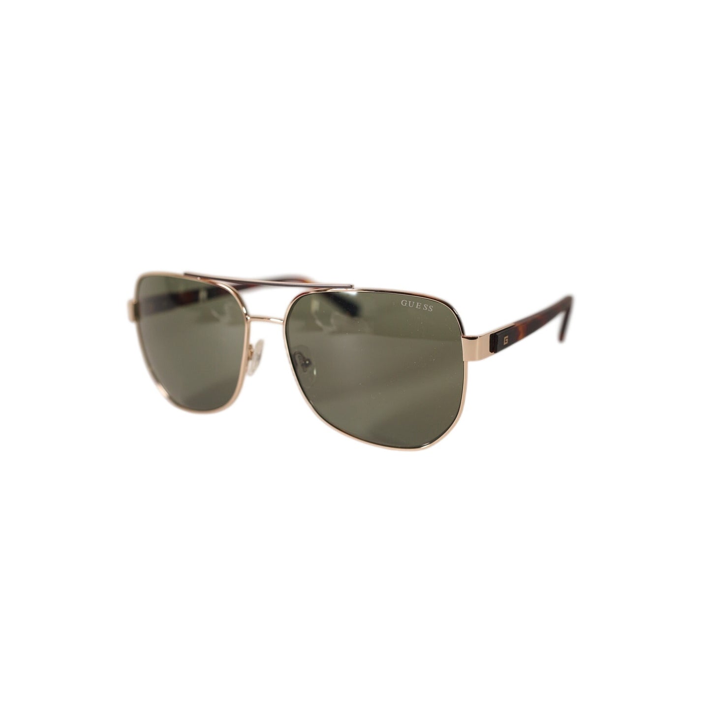 GUESS Metal Pilot Aviator Sunglasses – Gold / Green