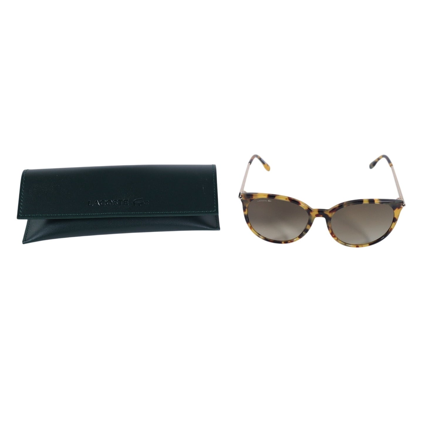 Lacoste Round Oval Oversized Women's Sunglasses - Yellow Havana / Brown