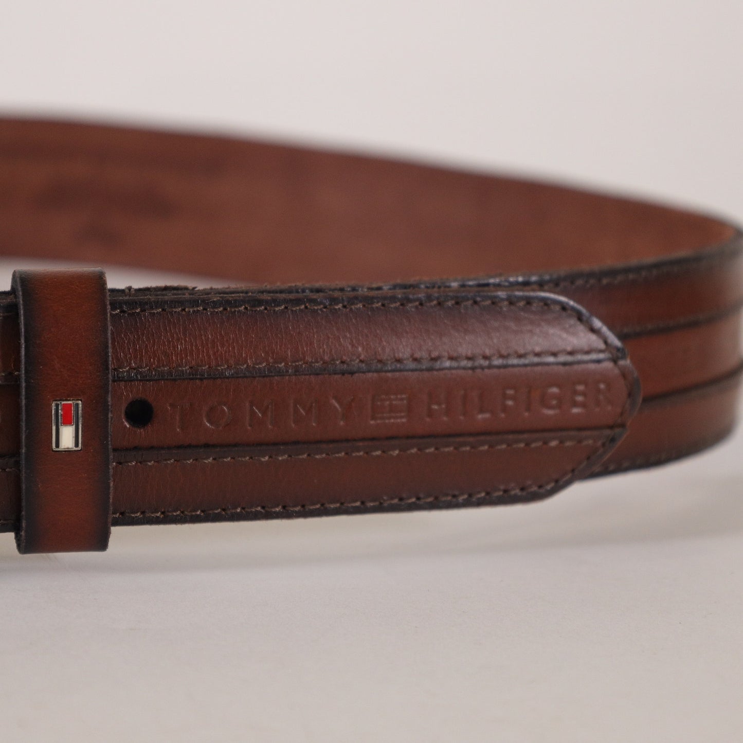 Tommy Hilfiger Brown Leather Men's Belt - Size 30/32