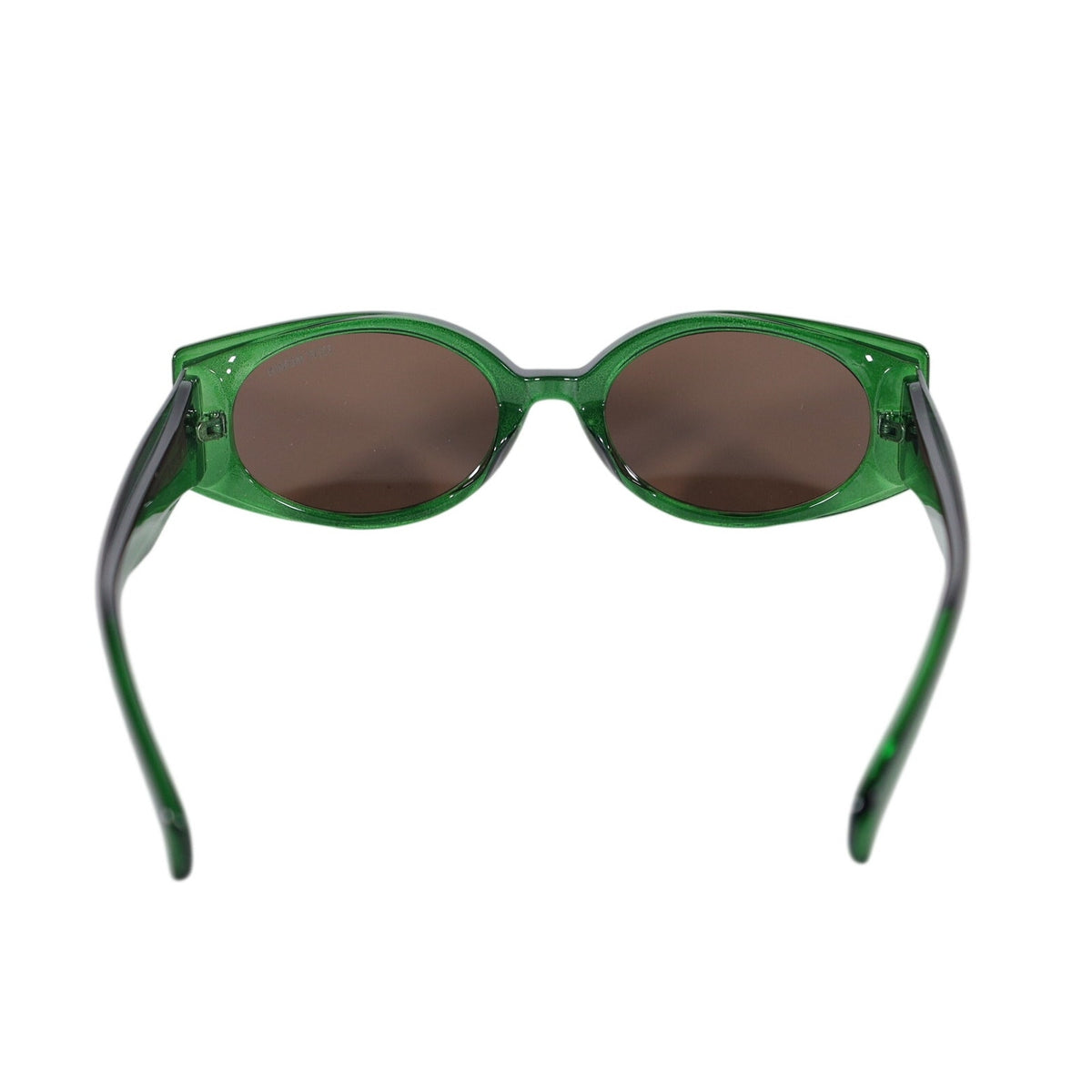 Steve Madden NANCEE Narrow Oval Sunglasses - Transparent Green / Grey