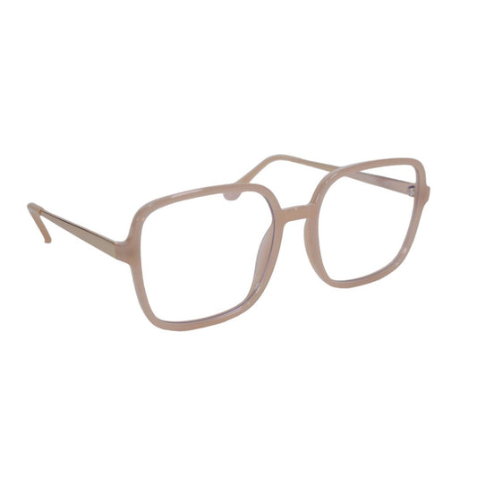 Quay Australia 9 TO 5 Square Blue Light Glasses - Peach/Clear Blue Light