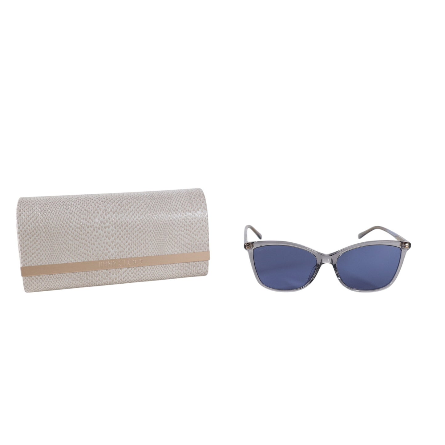 Jimmy Choo Cat Eye Women's Designer Sunglasses - Transparent Grey / Blue