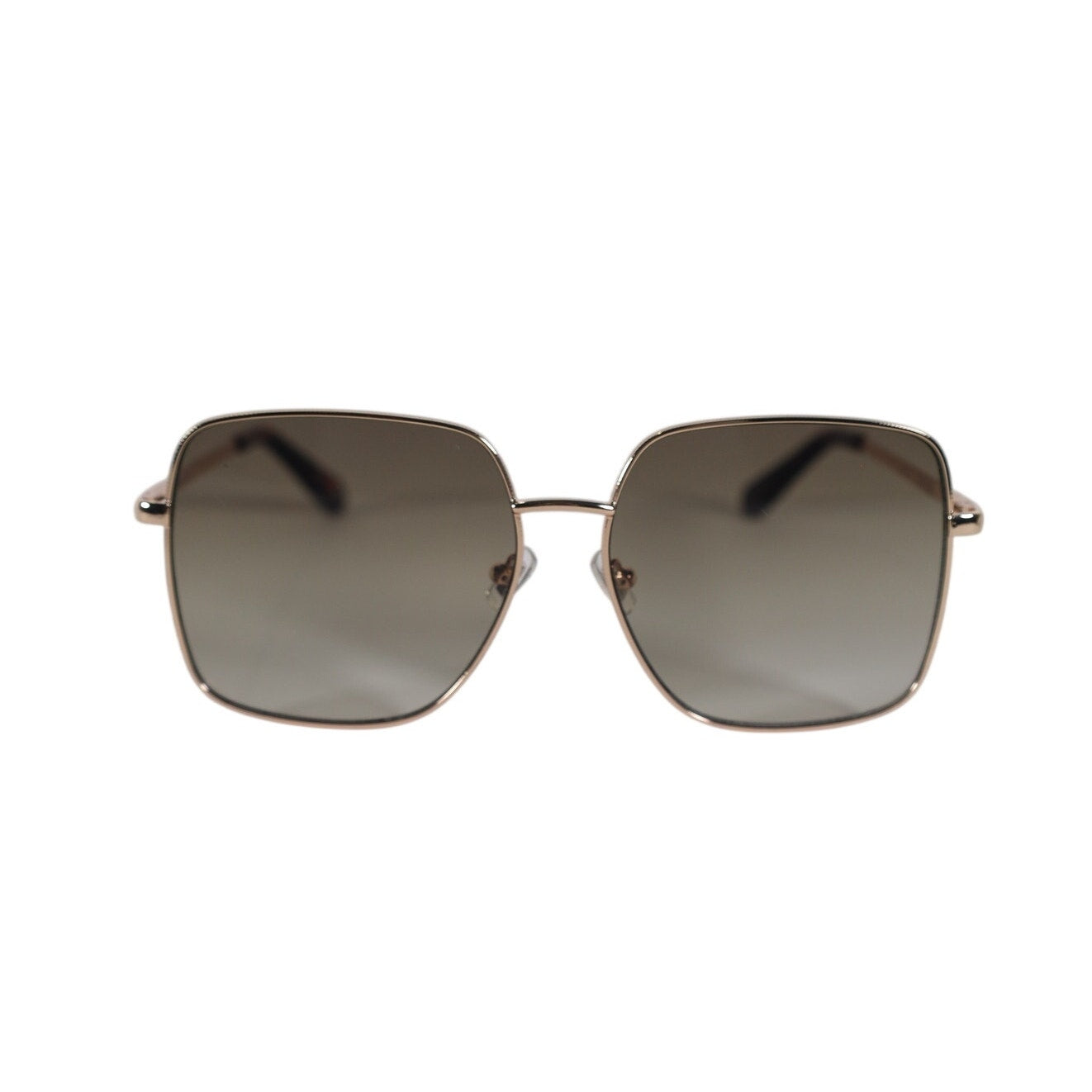 Fossil Oversized Square Metal Women's Sunglasses - Gold / Green Gradient
