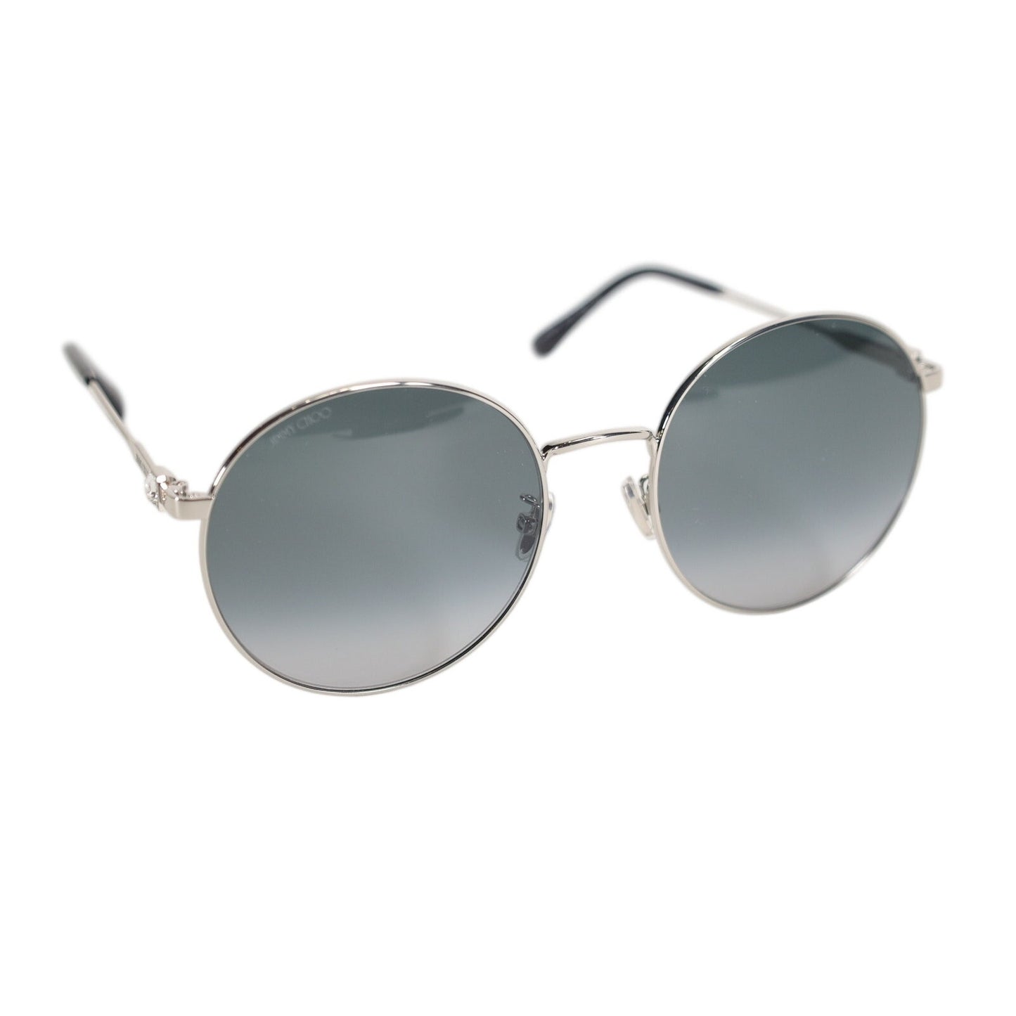 Jimmy Choo Round Metal Women’s Sunglasses – Palladium / Gray Gradient