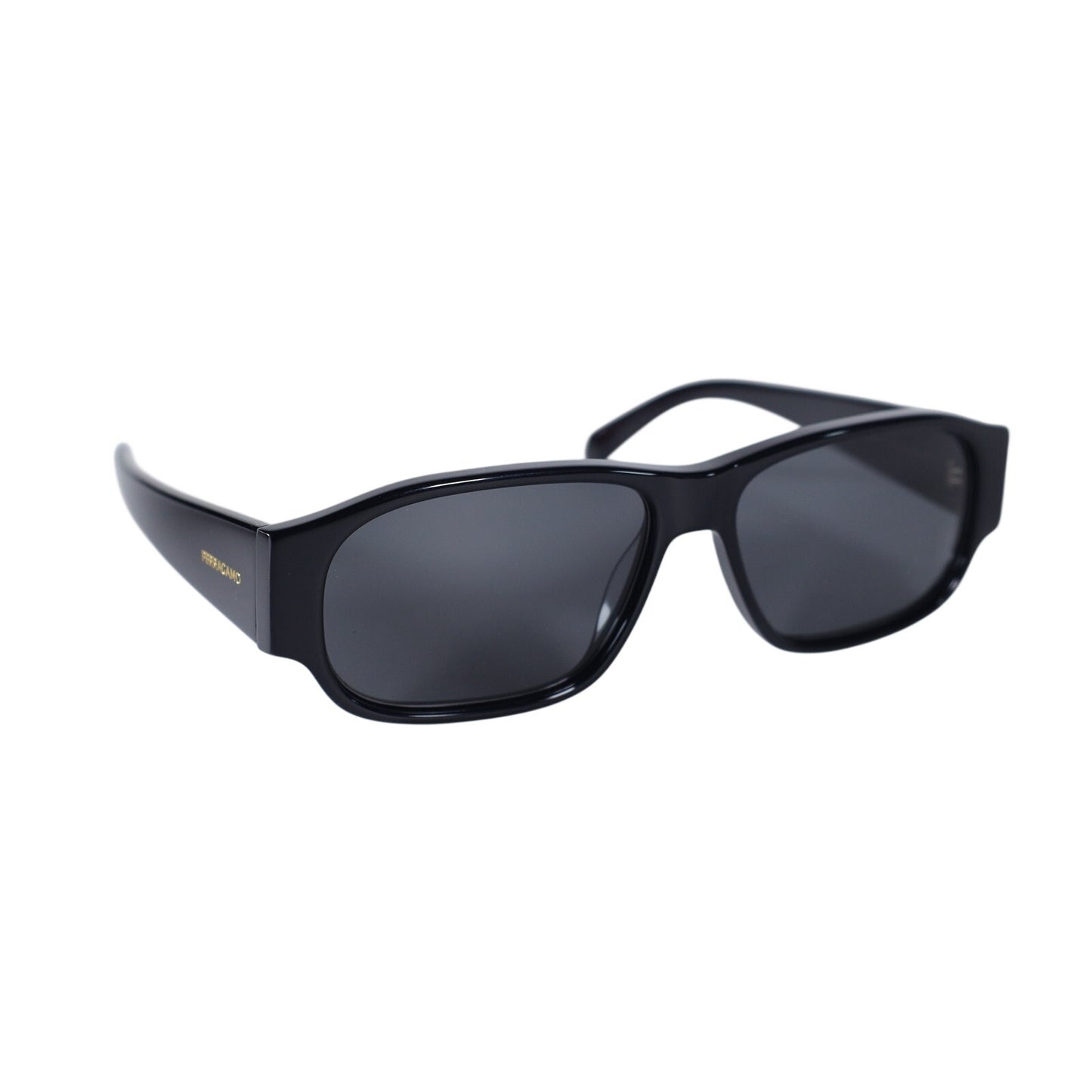 Salvatore Ferragamo Narrow Rectangle Mens Sunglasses - Black/Dark Grey