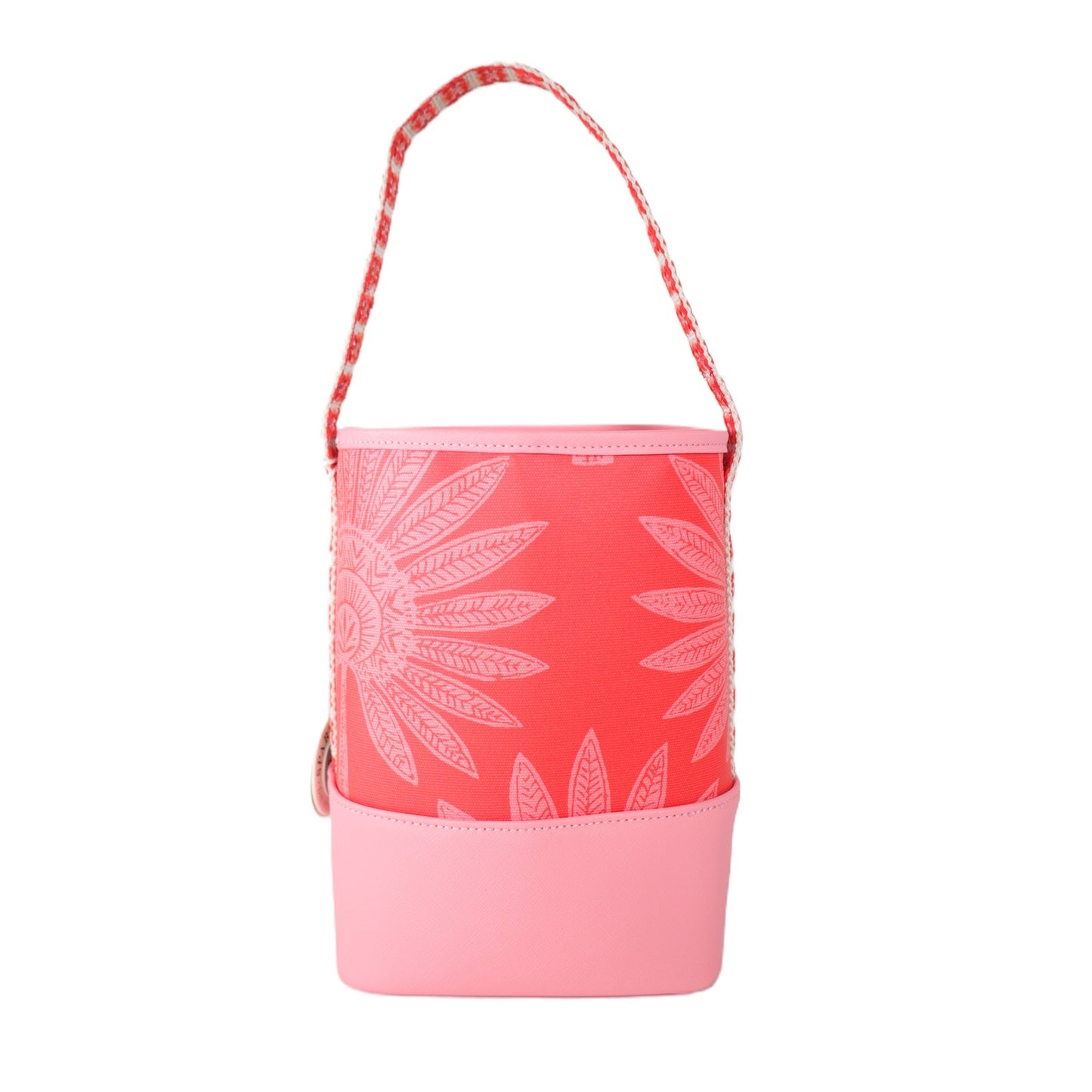 Spartina 449 Double Wine Caddy Coastal Tote Bag - Palmetto Frond Pink Print
