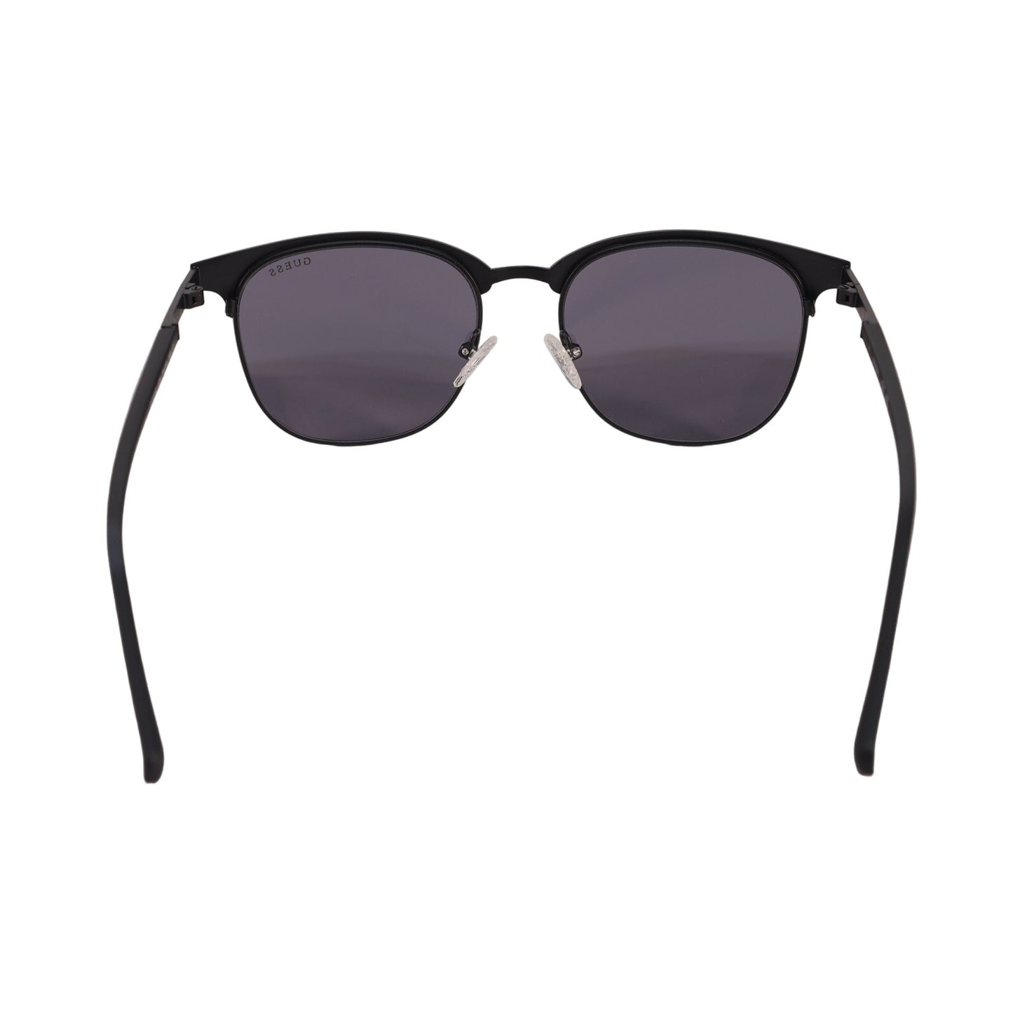 Guess Mens Round Metal Sunglasses - Matte Black / Dark Grey