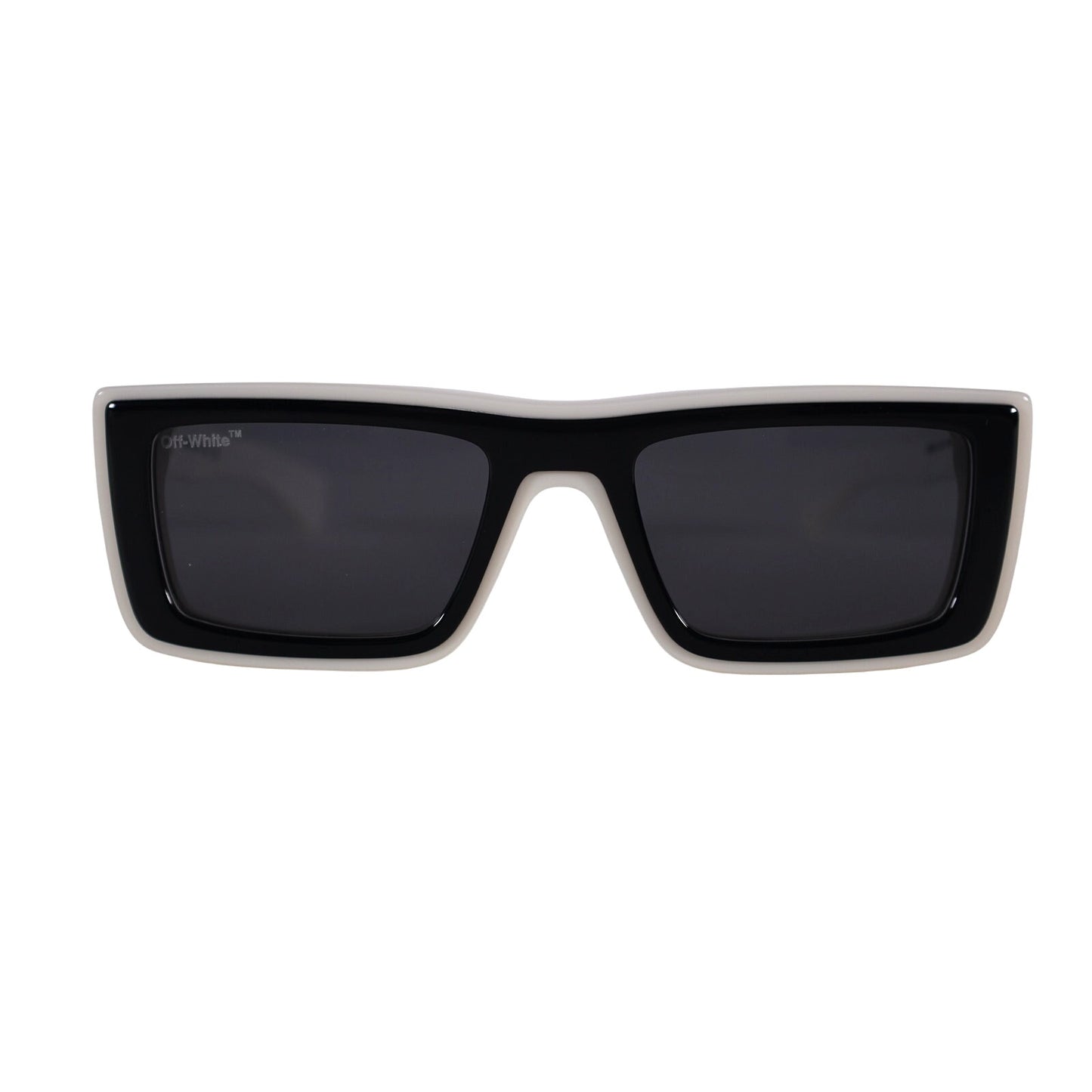 Off-White Narrow Rectangle JACOB Sunglasses - White/Dark Grey