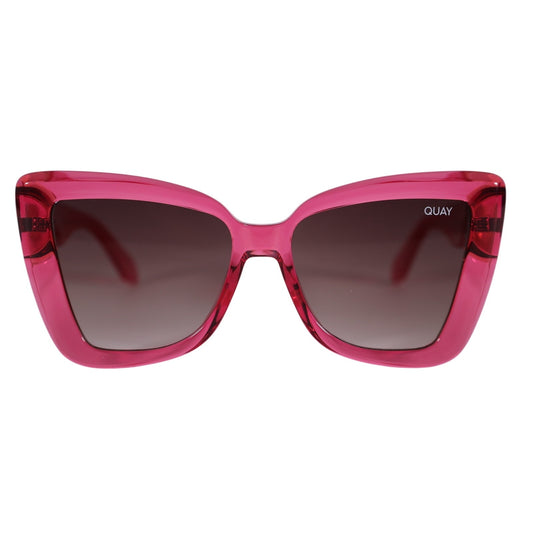Quay Australia CHAIN REACTION Oversized Butterfly Sunglasses - Pink / Brown