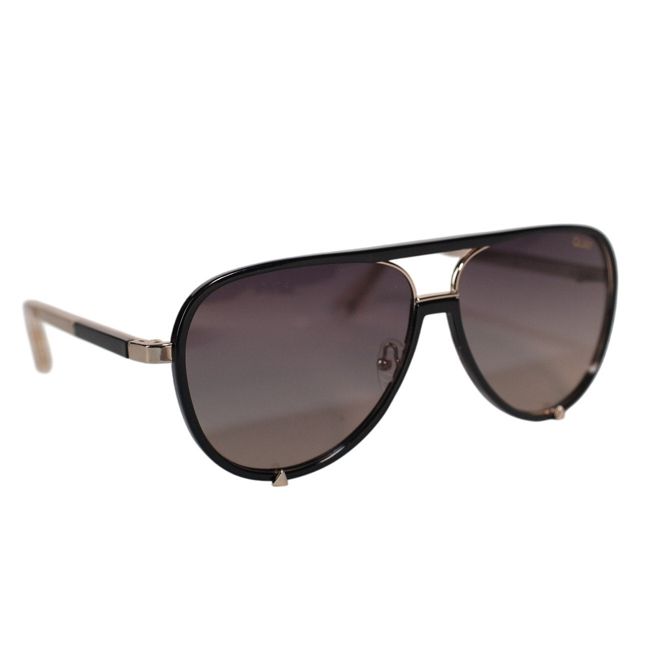 Quay Australia HIGH PROFILE Polarized Sunglasses - Black Gold / Smoke Taupe