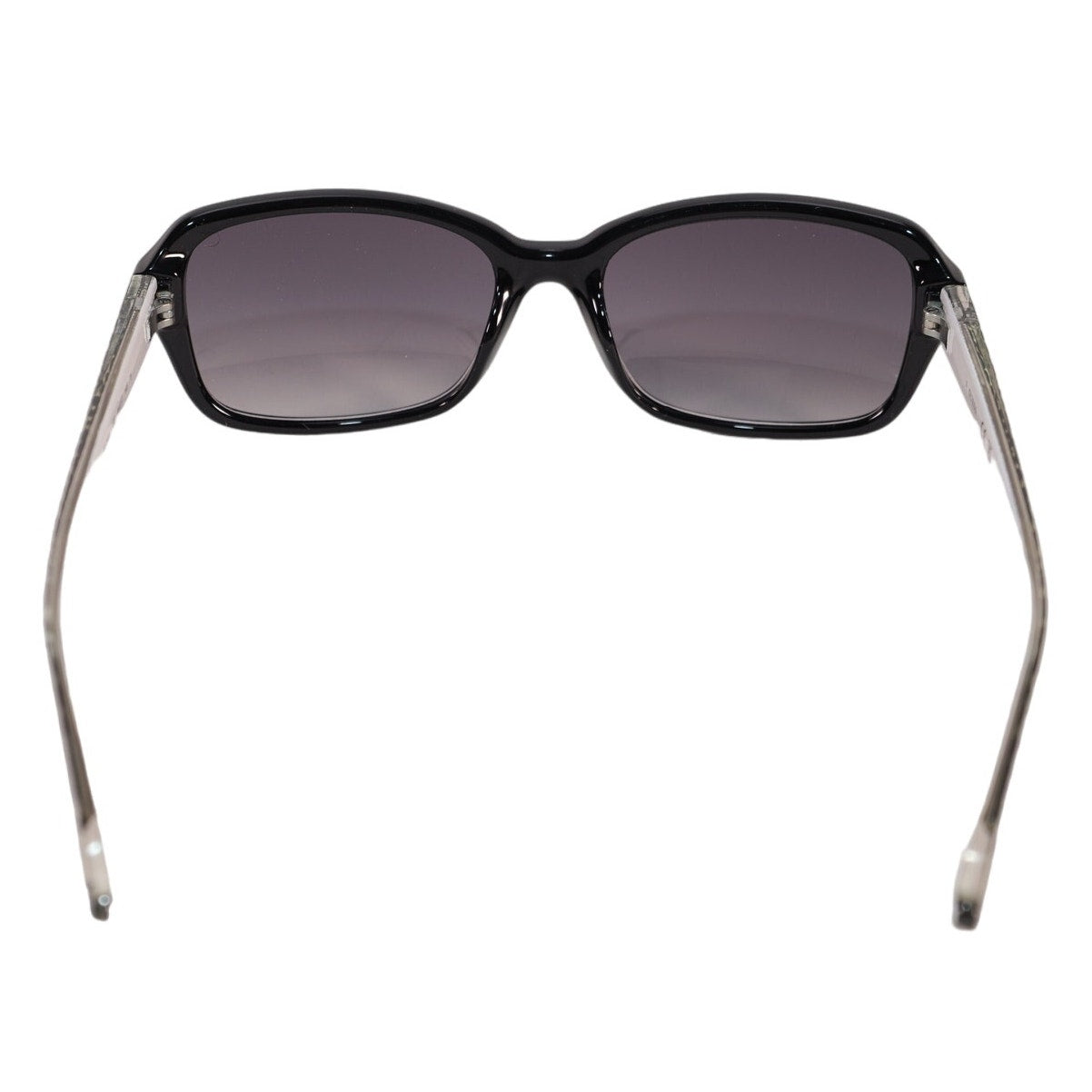 Guess Rectangle Womens Sunglassees - Black-White/Gradient Smoke