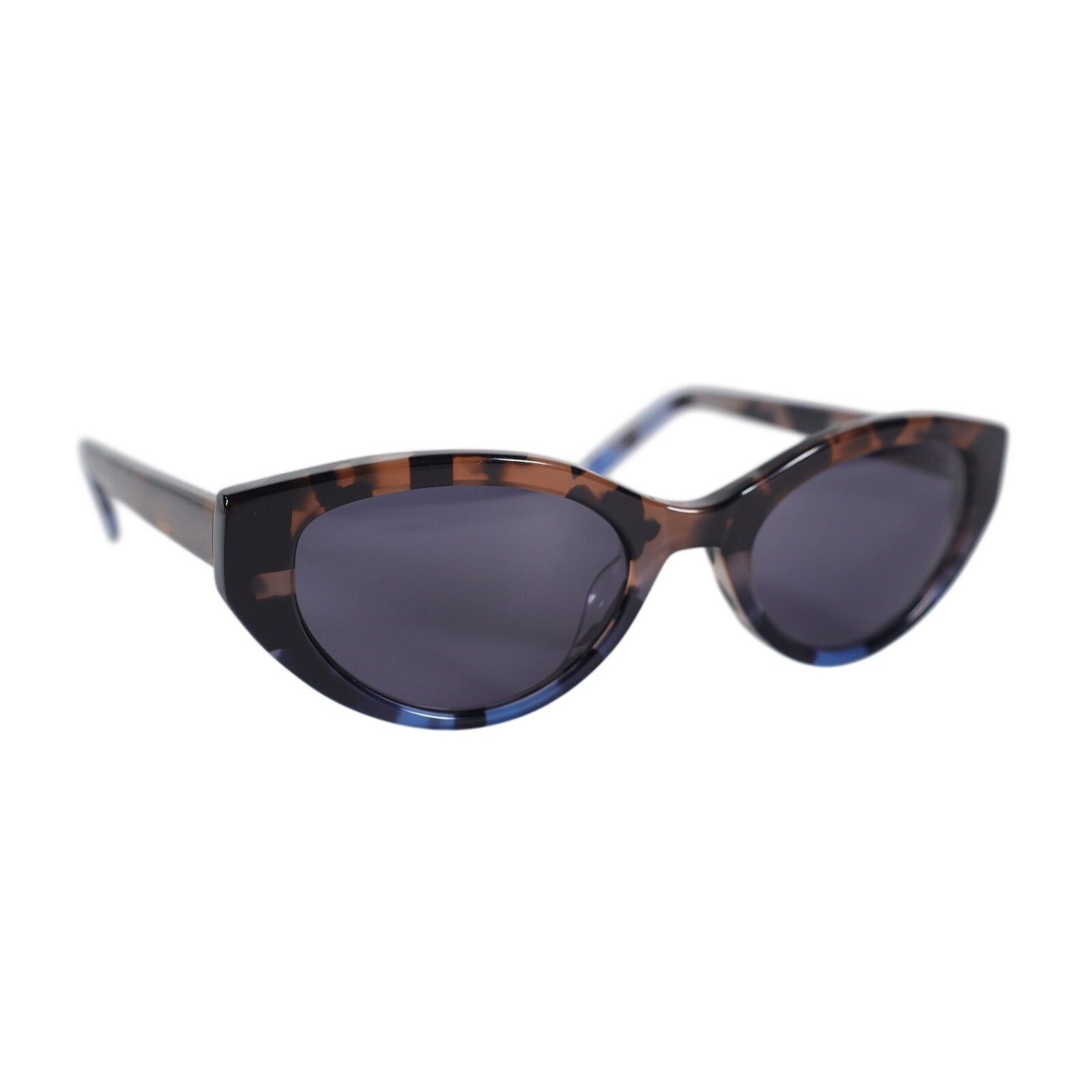 DKNY Narrow Cat Eye Womens Sunglasses - Mocha / Blue Tortoise Gradient