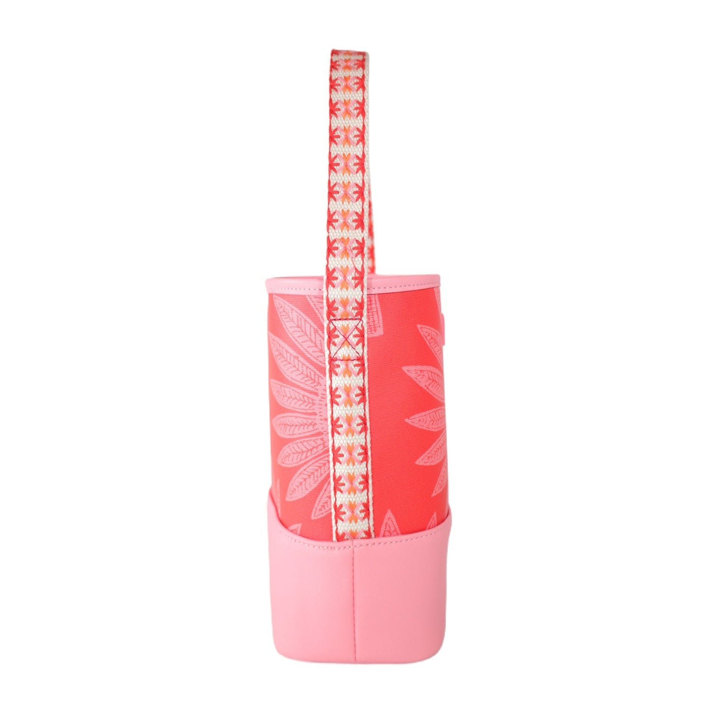 Spartina 449 Double Wine Caddy Coastal Tote Bag - Palmetto Frond Pink Print
