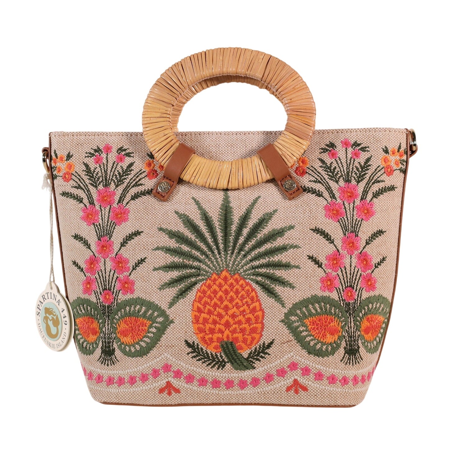 Spartina 449 Lauren Crossbody Coastal Tote - Alljoy Landing Pineapple