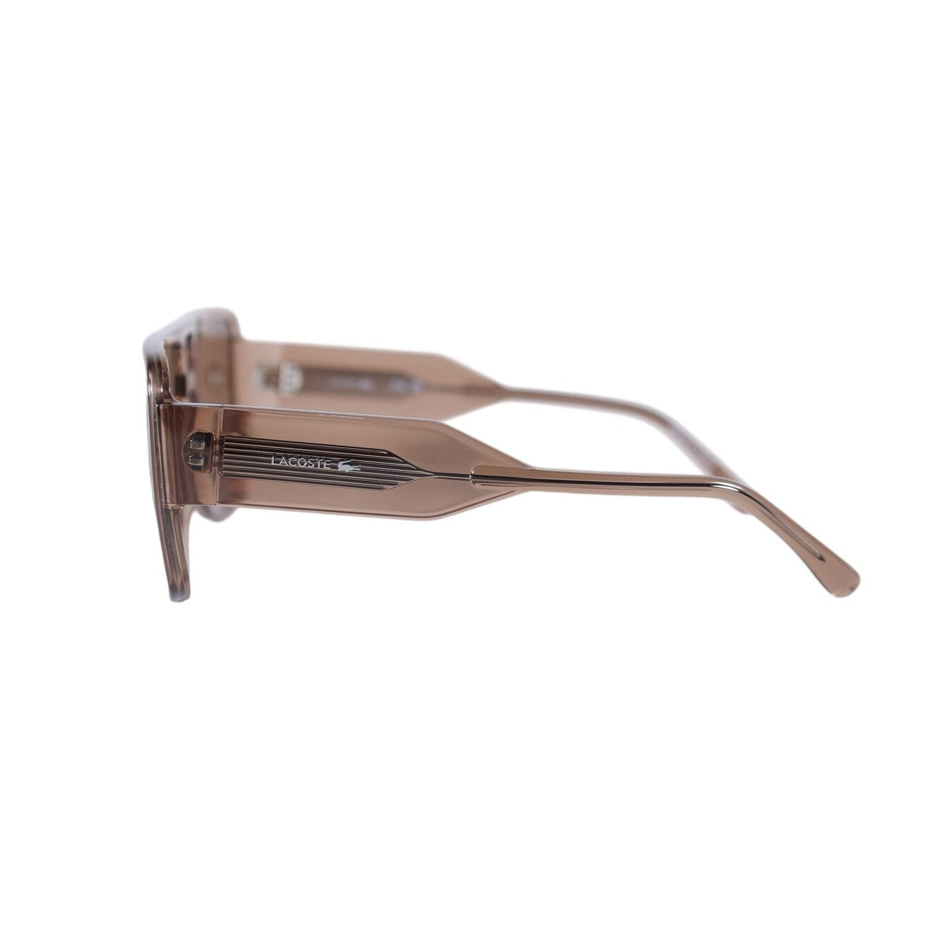 Lacoste Oversized Square Navigator Sunglasses - Light Brown / Brown