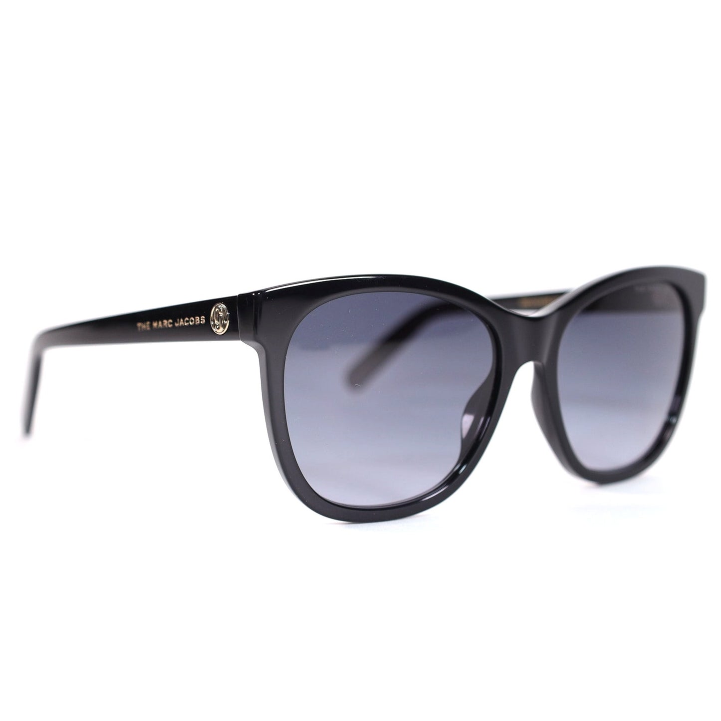 Marc Jacobs Cat Eye Womens Sunglasses - Shiny Black / Grey Gradient