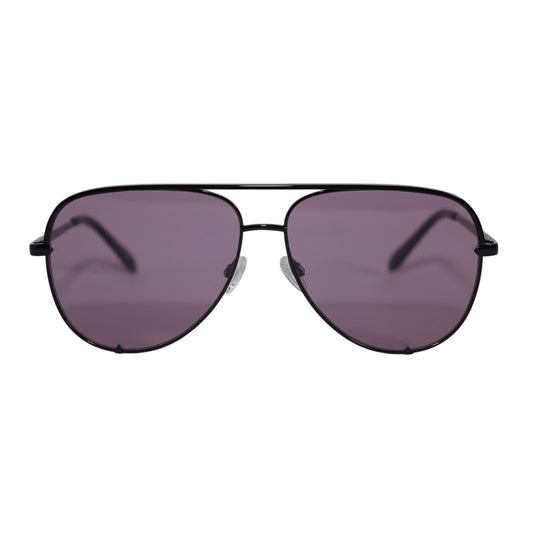 Quay Australia HIGH KEY EXTRA LARGE Aviator Sunglasses - Black / Amethyst