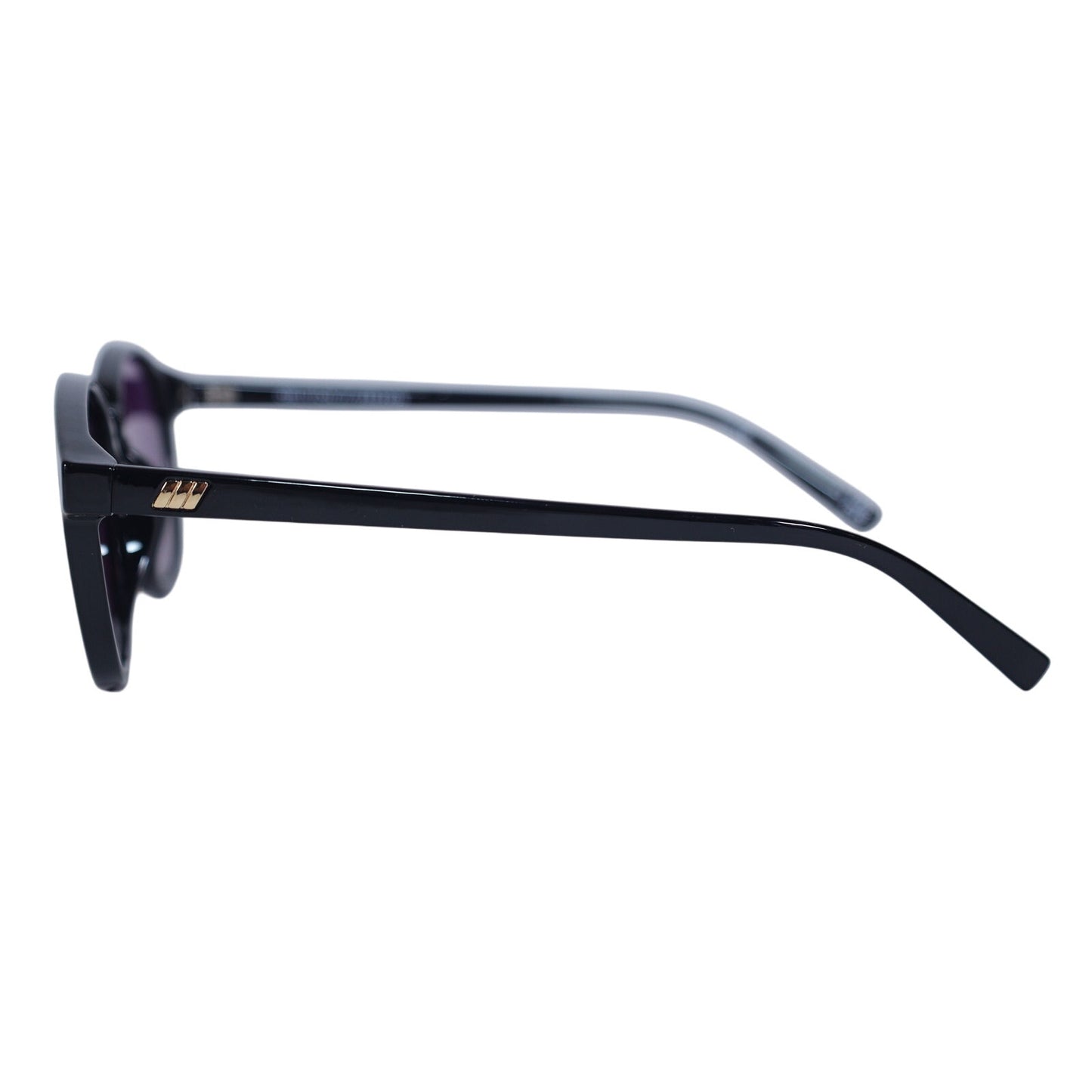 Le Specs Oblivion Round Mirror Sunglasses - Black / Fire Mirror