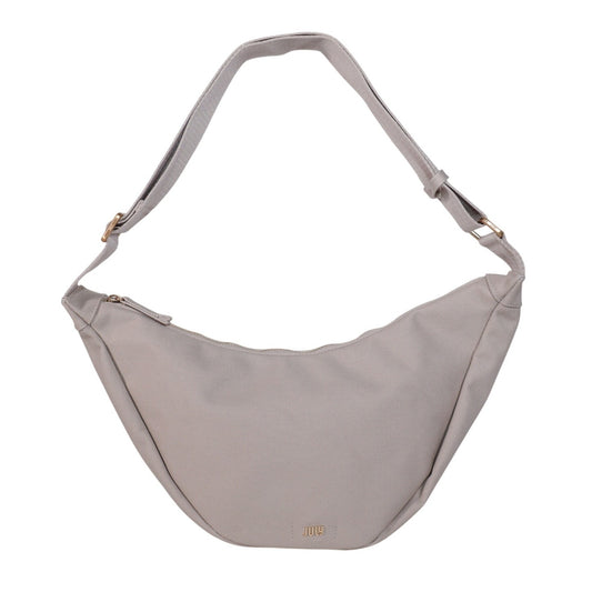 JULY Everyday Crescent Canvas Crossbody Bag - Taupe