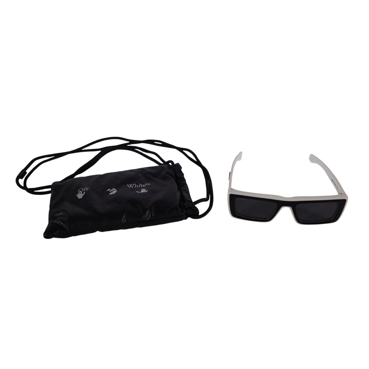 Off-White Narrow Rectangle JACOB Sunglasses - White/Dark Grey