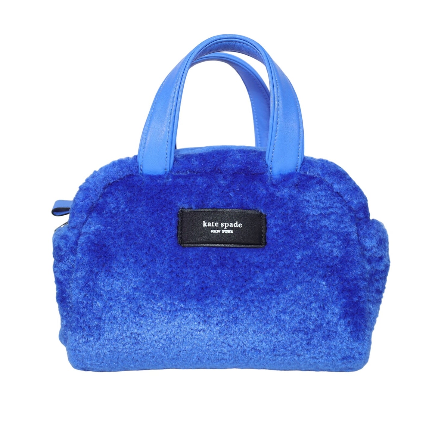 Kate Spade Apres Chic Faux Shearling Crossbody Satchel Bag - Fluorite Blue