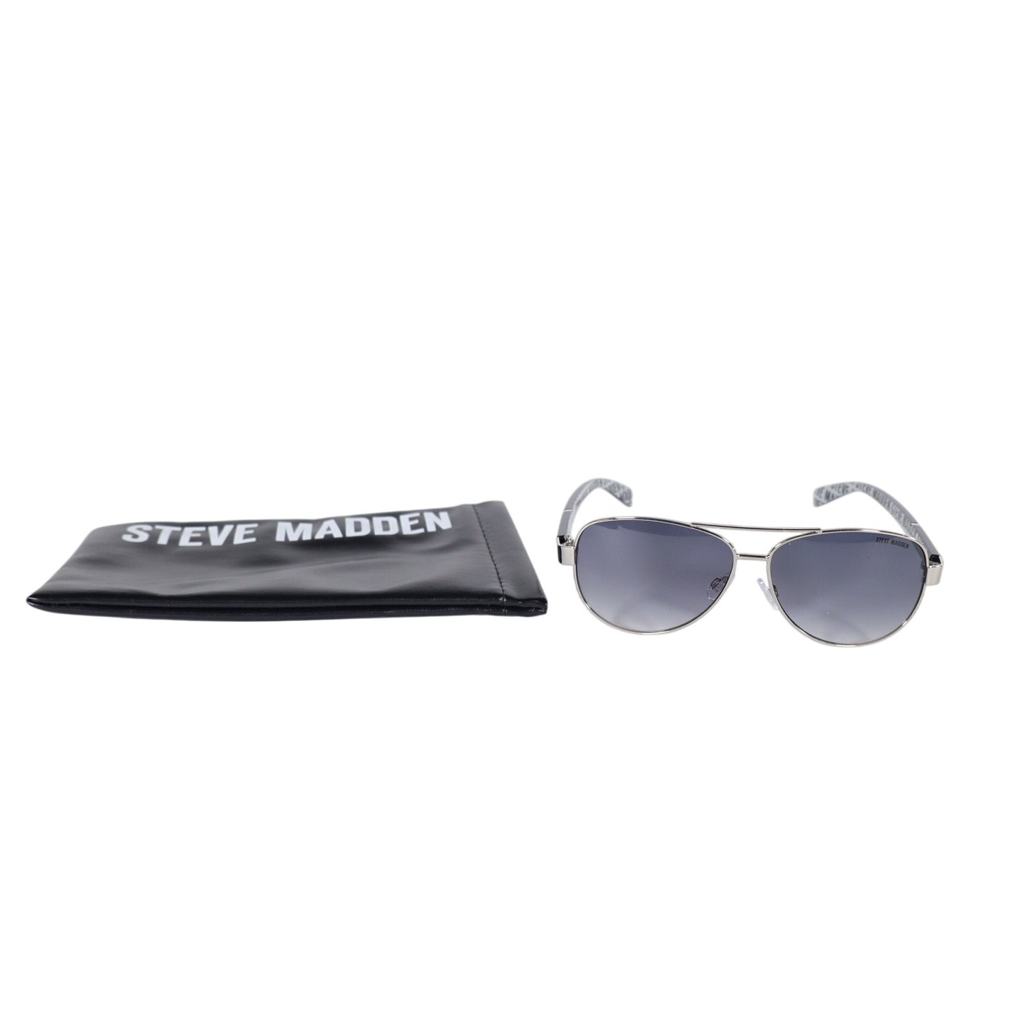 Steve Madden MARINER Metal Aviator Sunglasses - Silver / Grey