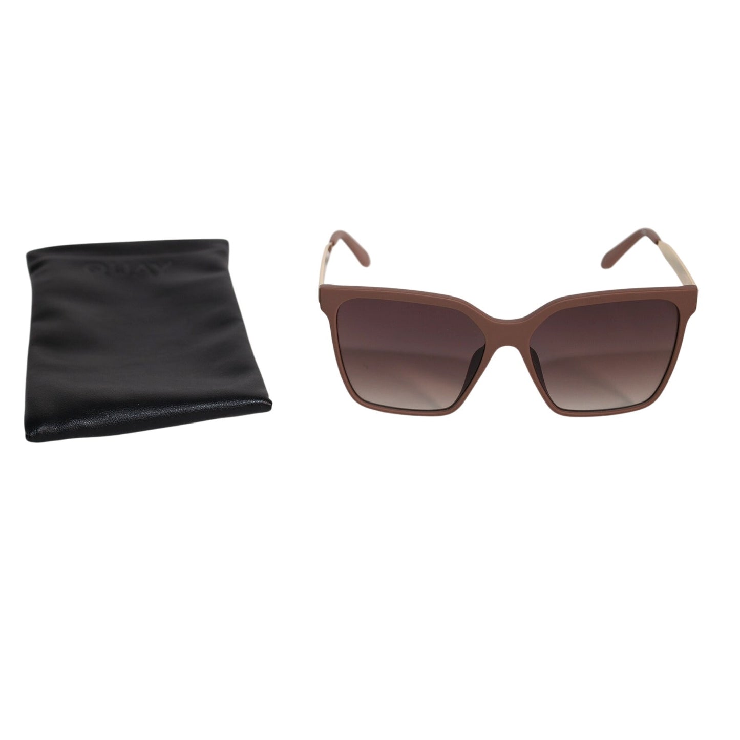 Quay Australia LEVEL UP REMIXED Square Sunglasses - Matte Doe / Brown