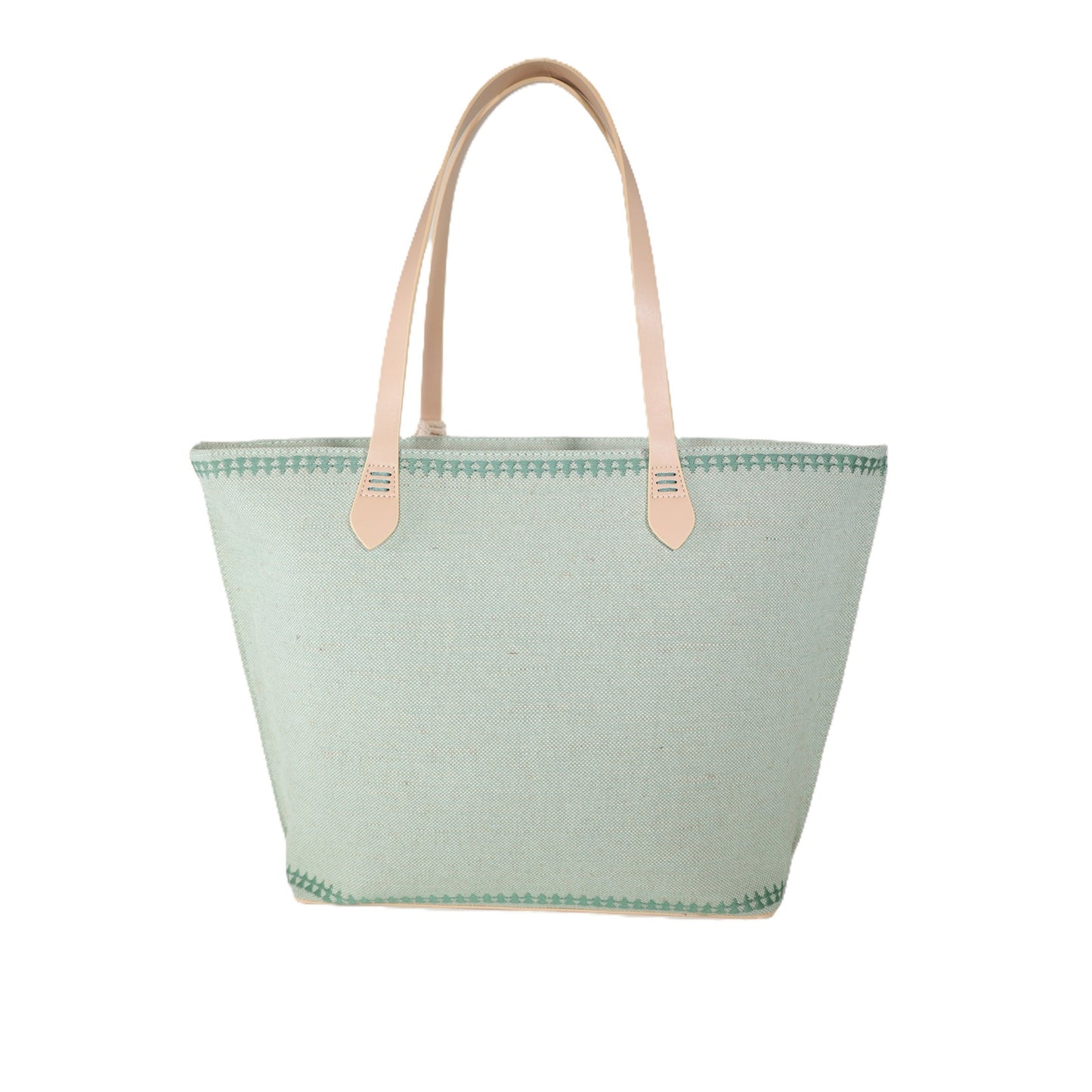 Spartina 449 Fiesta Embroidered Tote Bag- Richmond Hill Sea Foam Palms