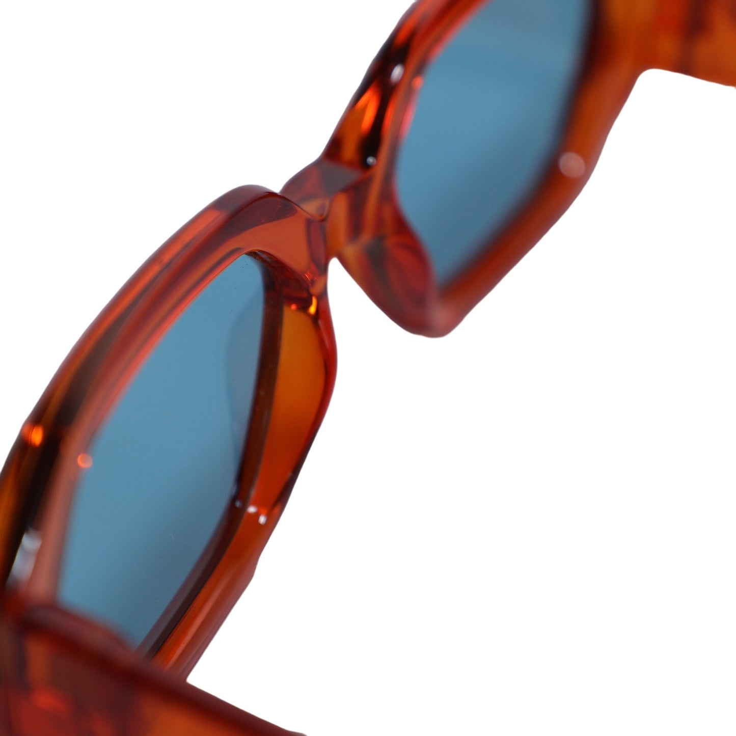 Le Specs Slaptrash Geometric Oval Sunglasses - Orange Soda / Aqua Blue