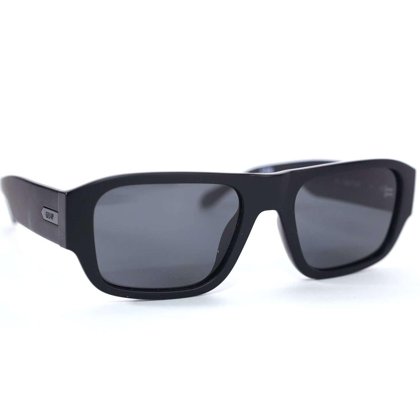 Quay Australia NIGHT CAP Rectangle Sunglasses–Matte Black/Black Polarized