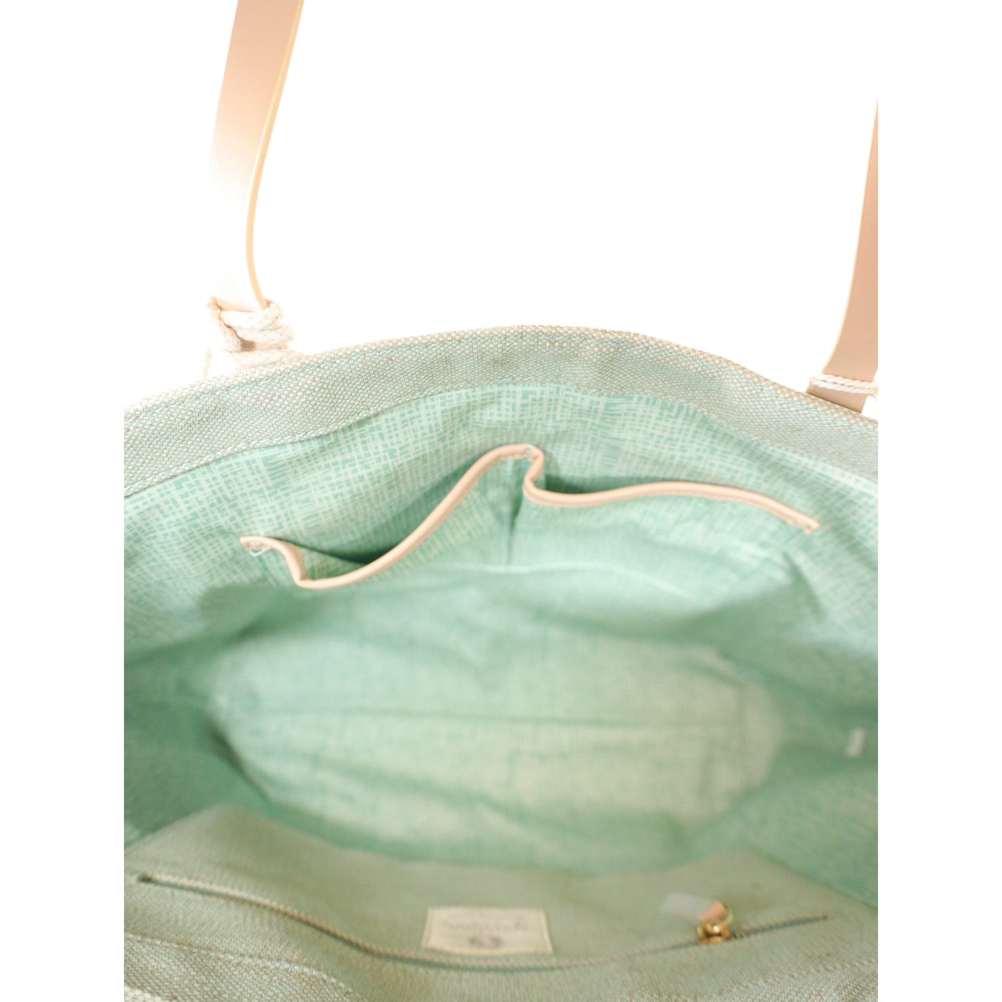 Spartina 449 Fiesta Embroidered Tote Bag- Richmond Hill Sea Foam Palms