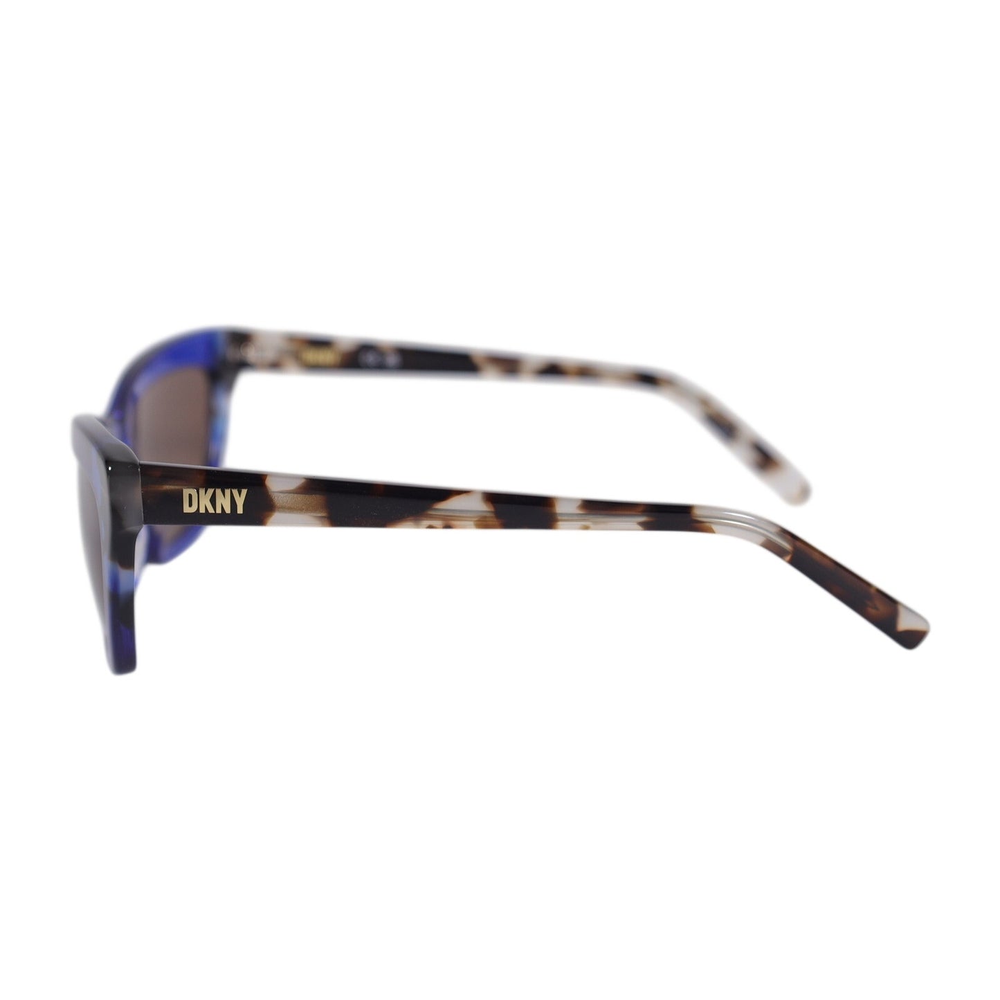 DKNY Narrow Cat Eye Womens Sunglasses – Cobalt Blue / Bone Tortoise – Retro Chic