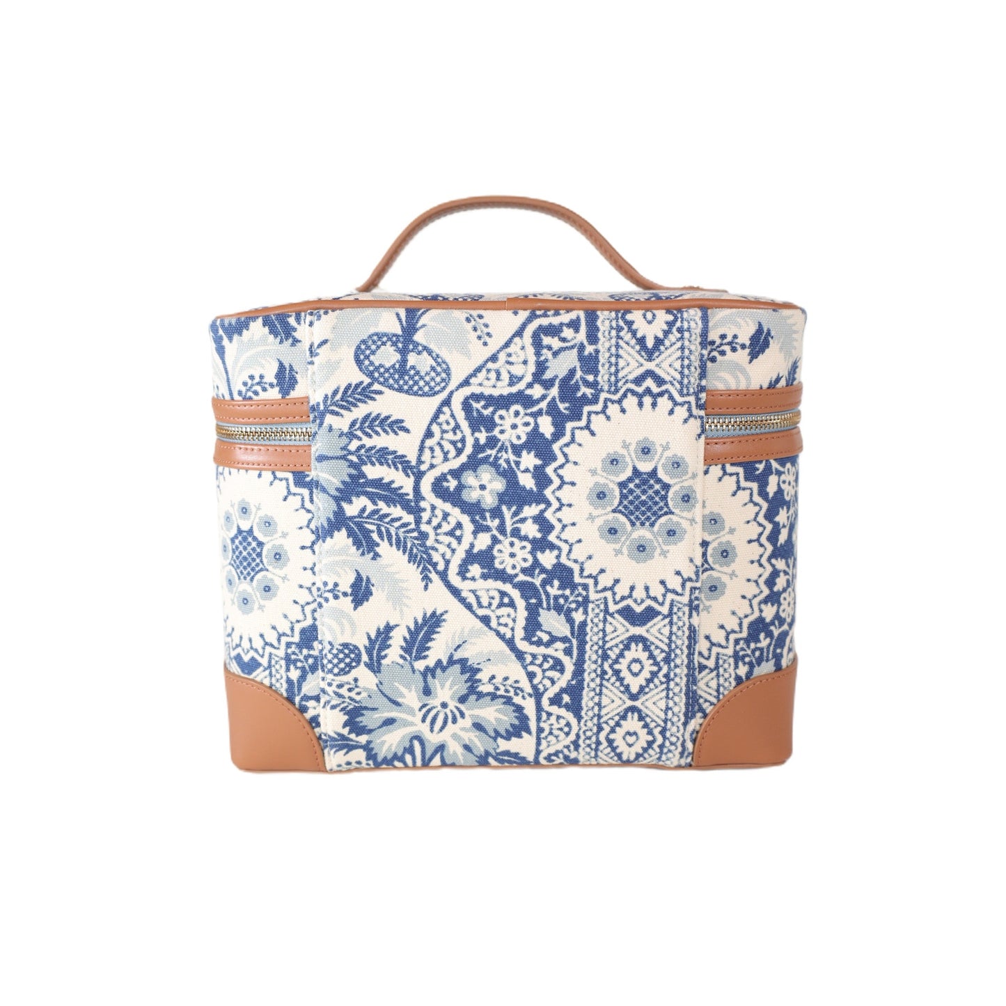 Spartina 449 Travel Accessory Train Case - Peeples Song Park Palms - Blue