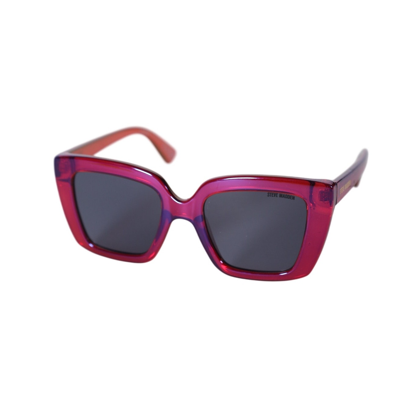 Steve Madden MAIA Oversized Square Sunglasses – Iridescent Purple Magenta/Red