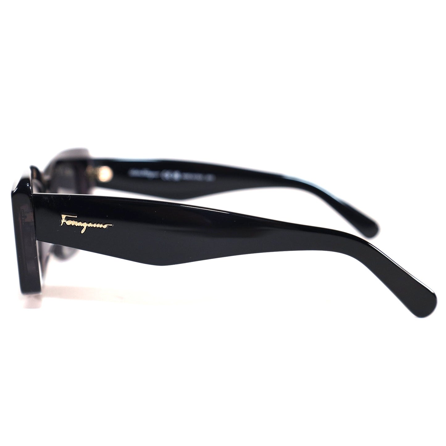 Ferragamo Rectangle Two-Toned Sunglasses - Dark Grey / Grey