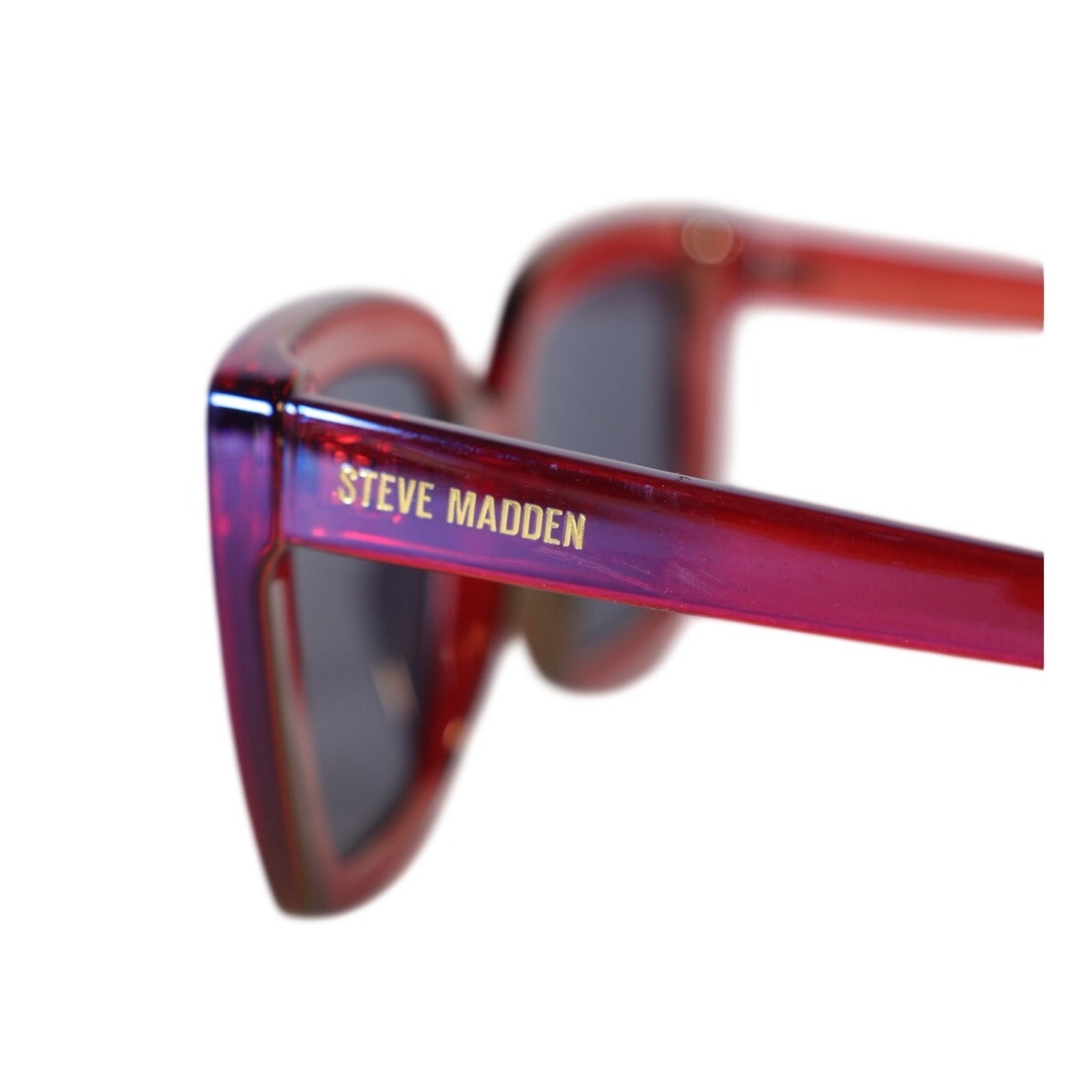 Steve Madden MAIA Oversized Square Sunglasses – Iridescent Purple Magenta/Red