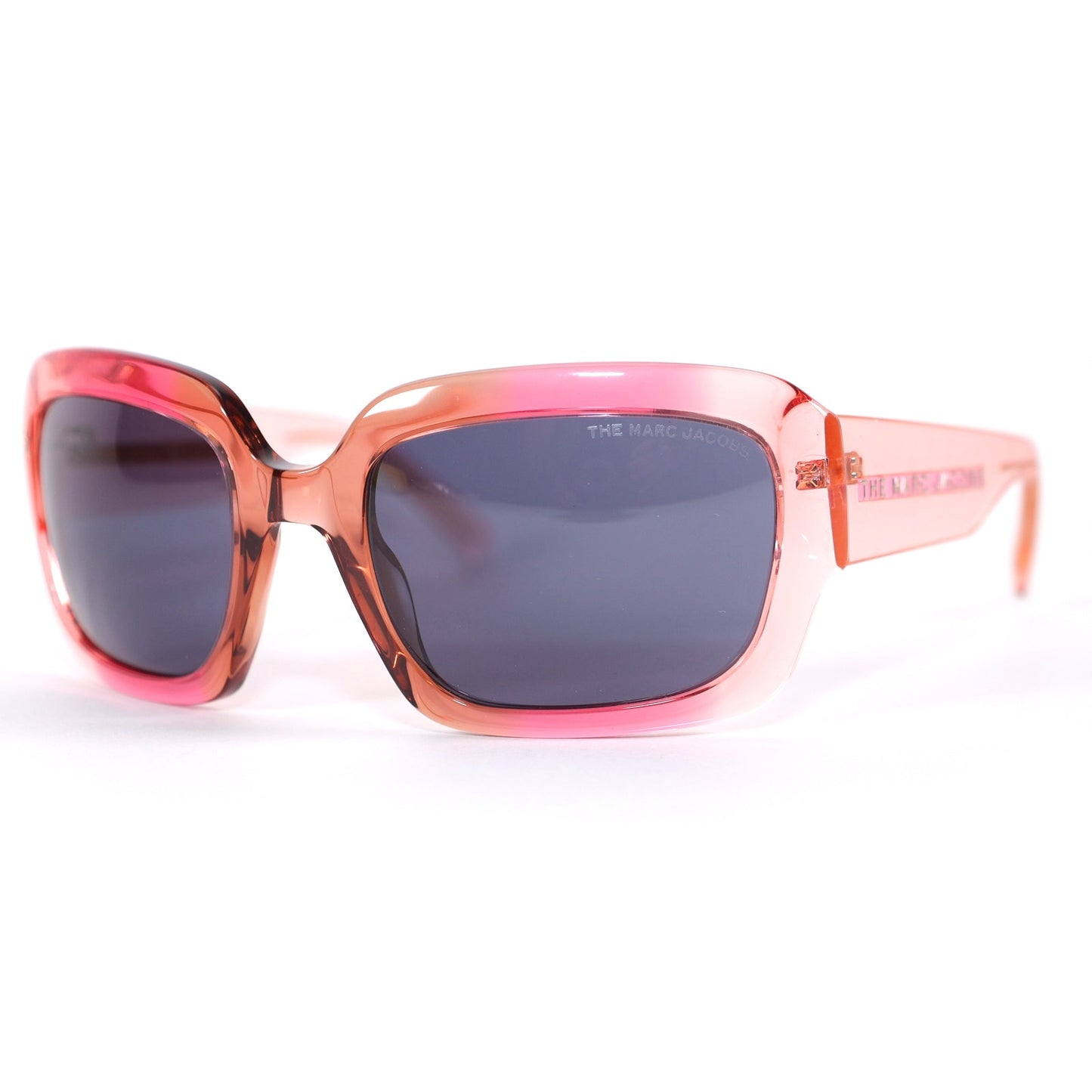 Marc Jacobs Wraparound Sunglasses - Transparent Red Pink/Grey