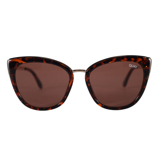 Quay Australia HONEY Oversized Cat Eye Sunglasses - Tortoise Gold / Brown