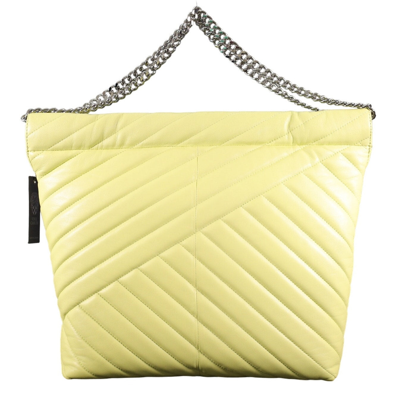 Vince Camuto Pehri Quilted Leather Shoulder Bag w/ Chain Strap-Celery Green