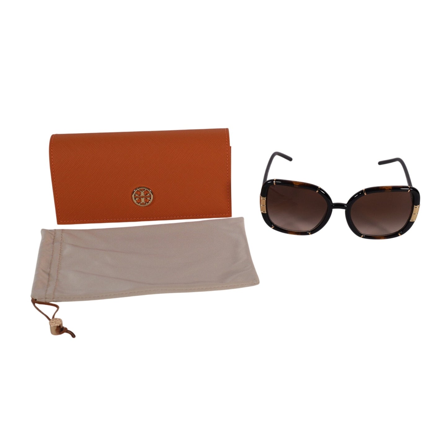 Tory Burch Eleanor Oversized Square Womens Sunglasses-Dark Tortoise/Brown