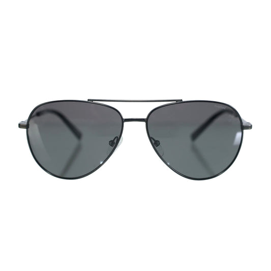 Chesterfield Mens Pilot Aviator Flexolite Sunglasses - Matte Black/Black