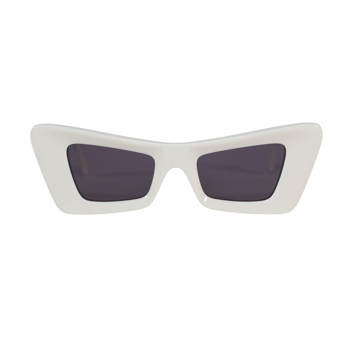 Off-White Narrow Geometric Rectangle Butterfly Sunglasses - White/Grey