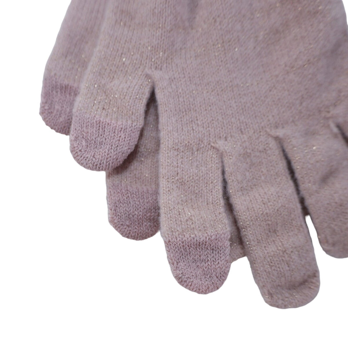 Style & Co Womens Knit Gloves - One Size - Glitter Blush