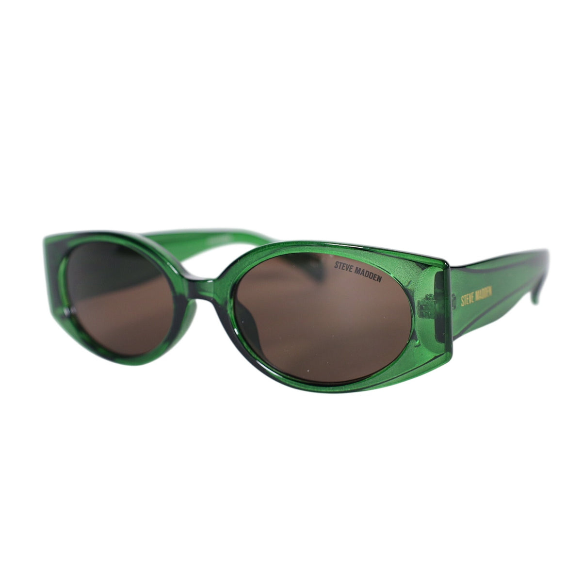Steve Madden NANCEE Narrow Oval Sunglasses - Transparent Green / Grey