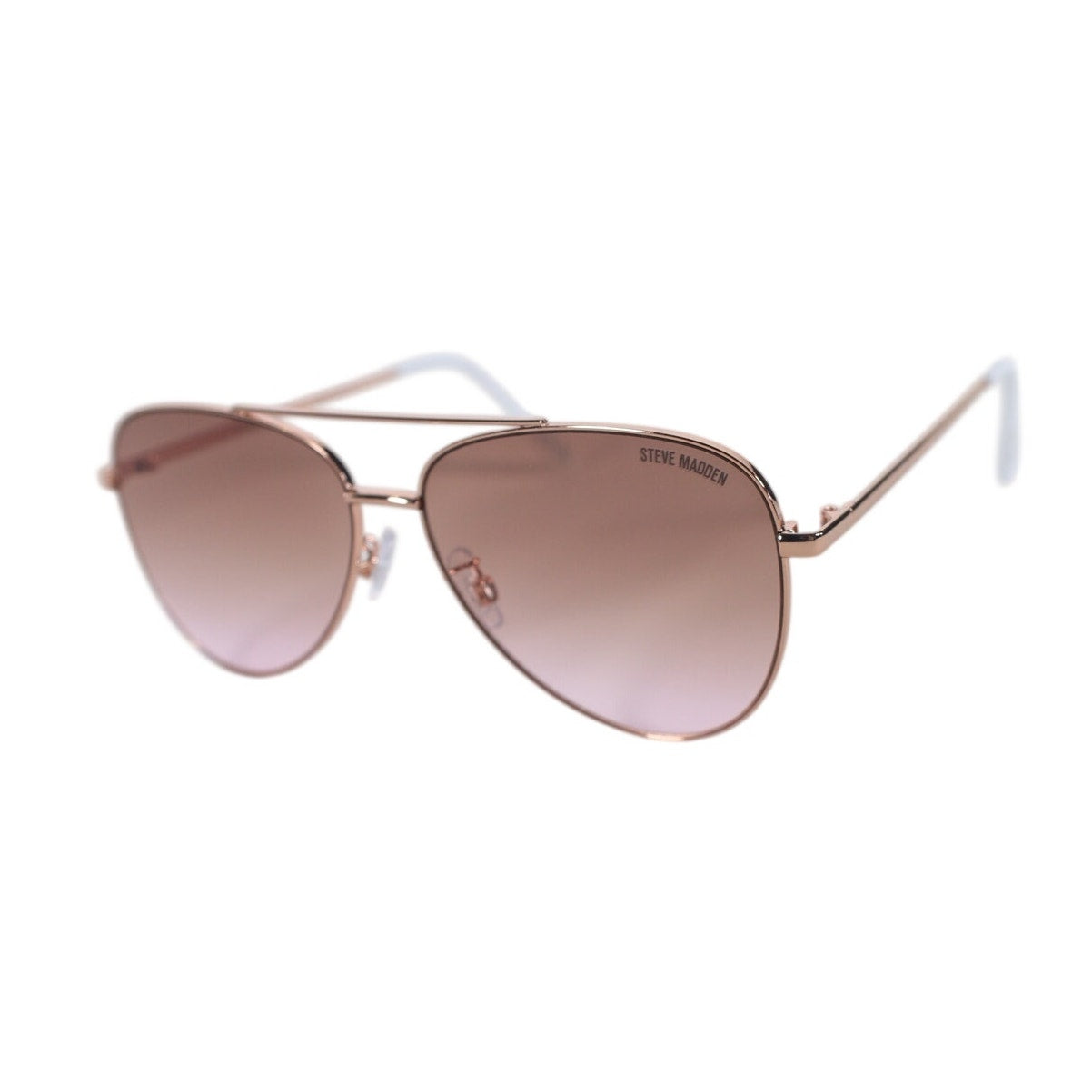 Steve Madden SANTANA Metal Aviator Sunglasses - Rose Gold / Pink Gradient