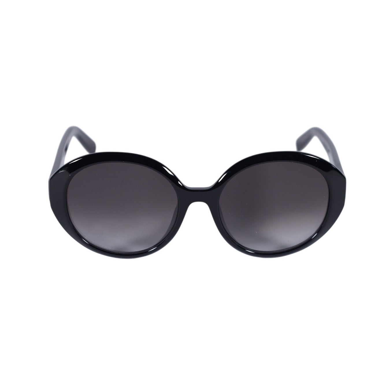 Salvatore Ferragamo Oval Round Women's Designer Sunglasses - Black / Grey